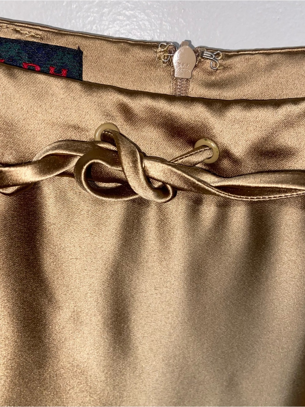 Vintage Ralph Lauren Skirt Womens Small Gold Satin Maxi Evening Formal Holiday - Picture 6 of 13